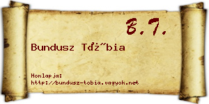 Bundusz Tóbia névjegykártya